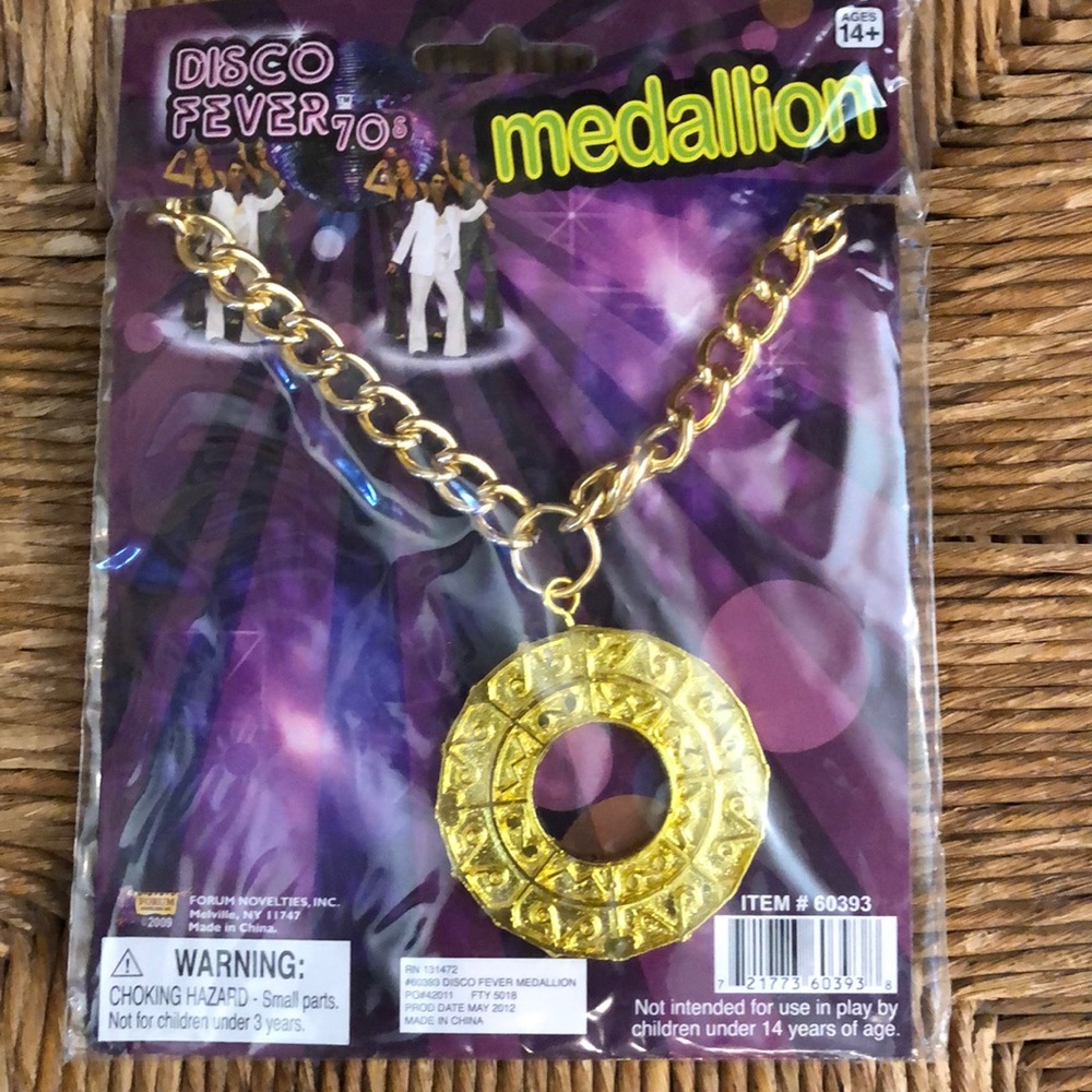 70’s Disco Fever costume accessory metal necklace